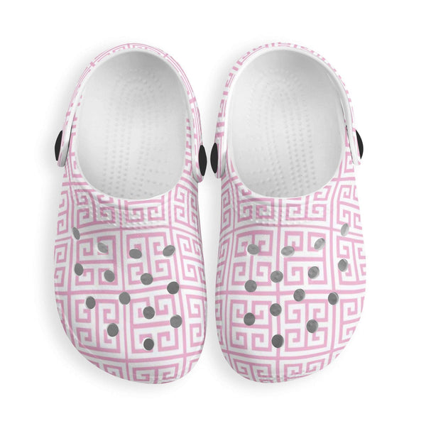 Crocs Classic Clog For Kids | Preppy Pink Greek Key | Preppy Steppin