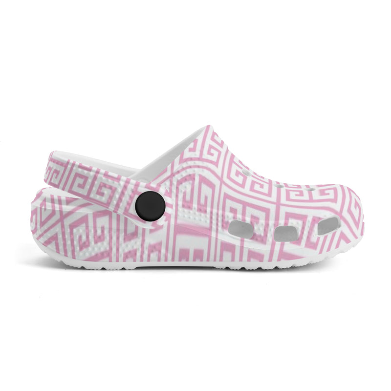 Crocs Classic Clog For Kids | Preppy Pink Greek Key | Preppy Steppin