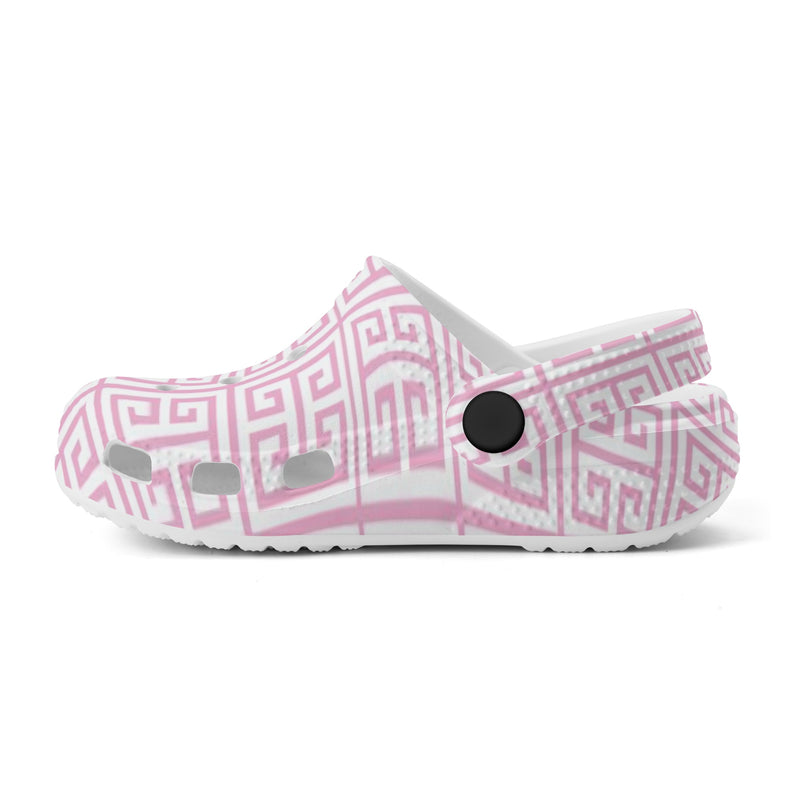 Crocs Classic Clog For Kids | Preppy Pink Greek Key | Preppy Steppin