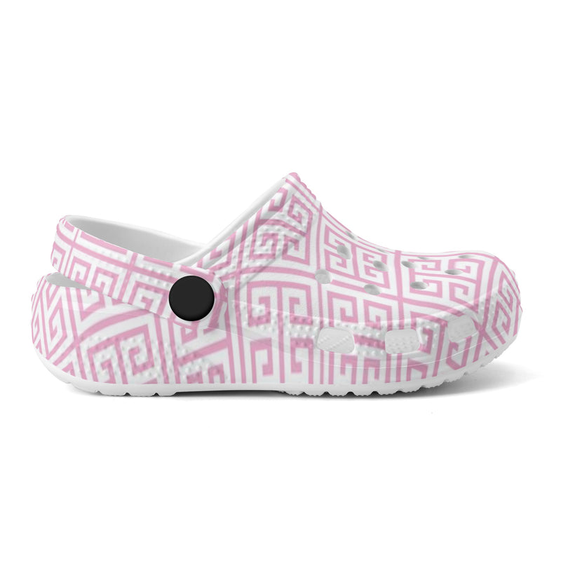 Crocs Classic Clog For Kids | Preppy Pink Greek Key | Preppy Steppin