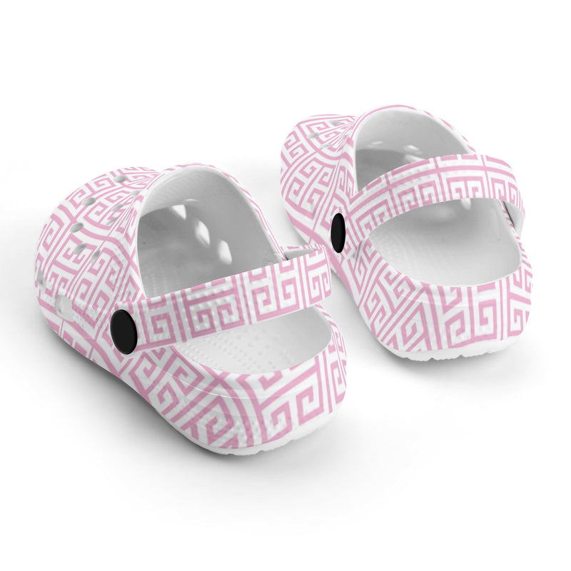 Crocs Classic Clog For Kids | Preppy Pink Greek Key | Preppy Steppin