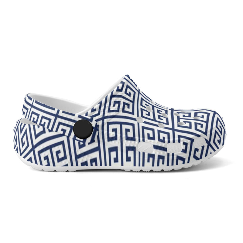 Clog Slippers For Kids | Navy Blue Greek Classic Clogs| Preppy Steppin