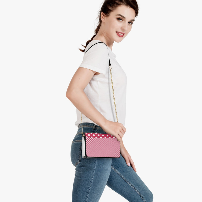 Flap Crossbody Bag | Pink Gingham Flap Purse Bag | Preppy Steppin