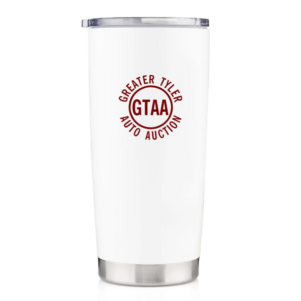 100 - 20 oz Stainless Steel Tumbler with Lid and Logo