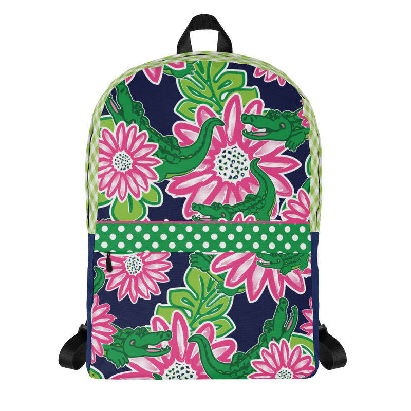 Backpacks With Flowers | Medium Front Pocket Backpack | Preppy Steppin