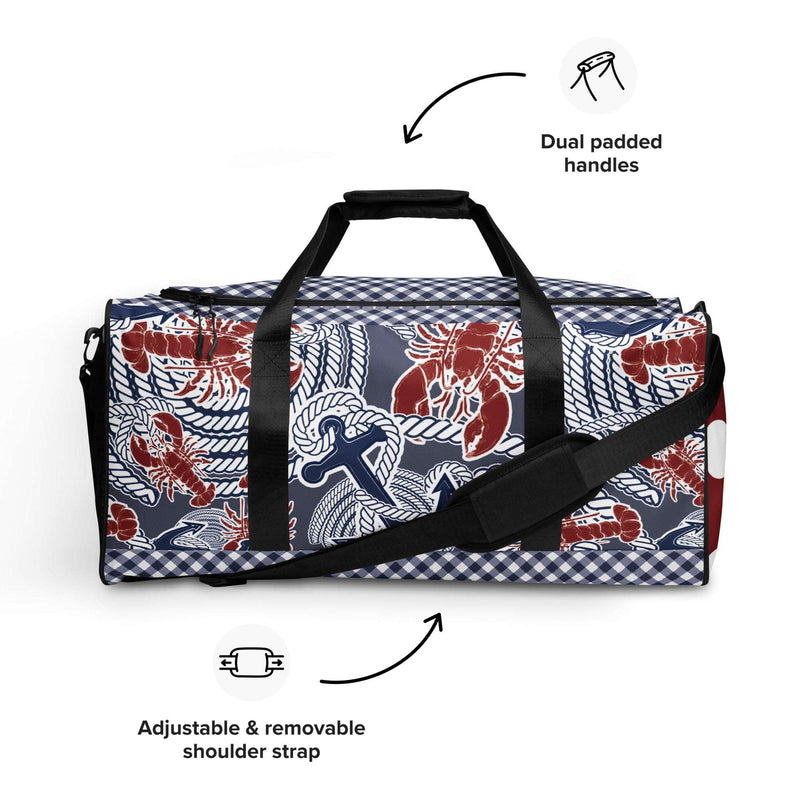 Maine - Nautical Navy Red Lobster Duffle bag