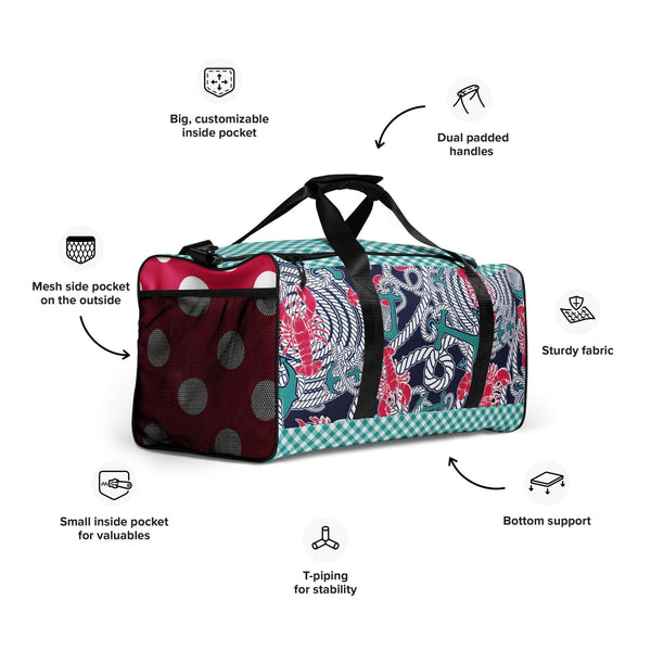 Duffle Bag For Travelling | Lobsters Anchor Duffle Bag| Preppy Steppin