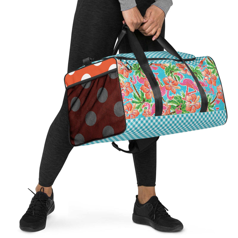 Large Travel Duffel Bag | Pink Flamingo Duffle bag | Preppy Steppin