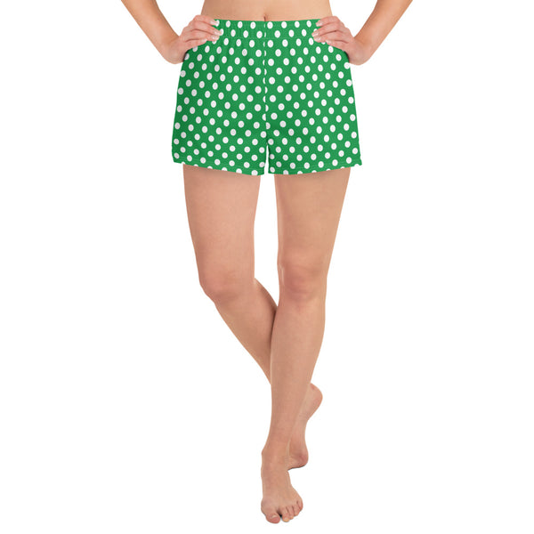 Polka Dot Shorts Women's | Recycled Athletic Shorts | Preppy Steppin