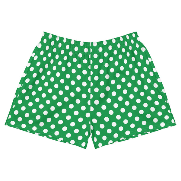 Kelly Green Polka Dots Women’s Recycled Athletic Shorts