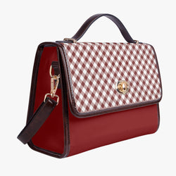 PU Leather Crossbody Bag | Red Gingham Flap Satchel Bag | Preppy Steppin