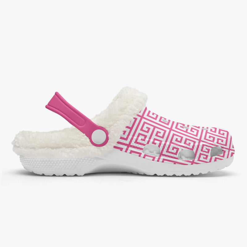 Best Nurse Shoes | Fur Lined Clog Greek Key | Preppy Steppin