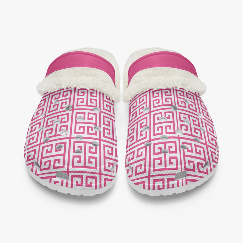 Best Nurse Shoes | Fur Lined Clog Greek Key | Preppy Steppin