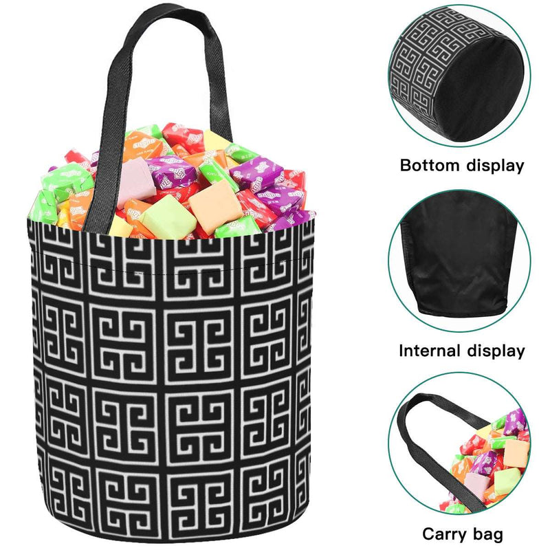 Halloween Candy Bags｜Polyester - Halloween Bucket-Black Greek Key