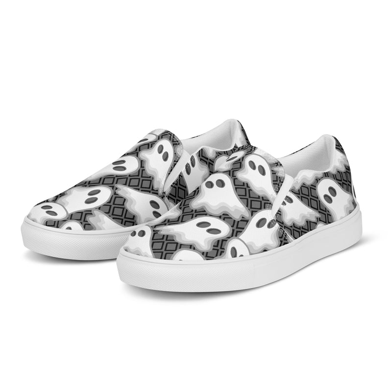 Ghostly Halloween Women’s slip-on canvas shoes for moms and teachers