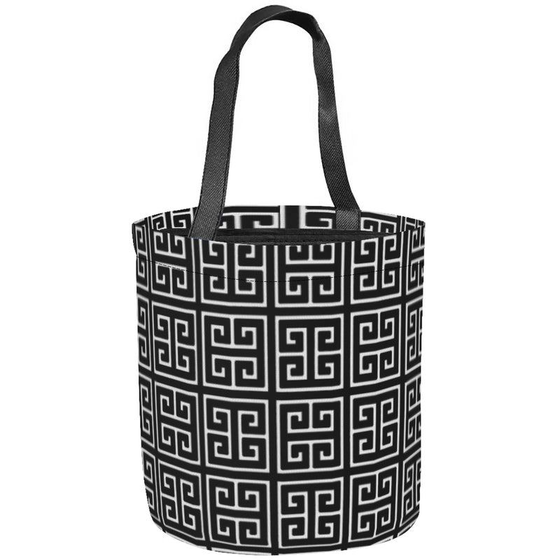 Halloween Candy Bags｜Polyester - Halloween Bucket-Black Greek Key