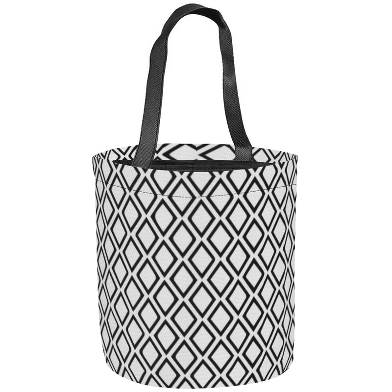 Halloween Candy Bags｜Polyester - Halloween Bucket-White Black Diamond